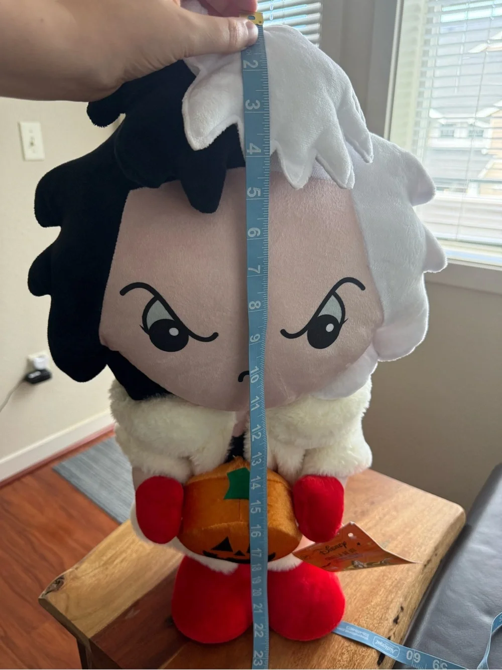 Disney Cruella De Vil Plush Halloween Greeter Pumpkin Stuffed Toy 23”